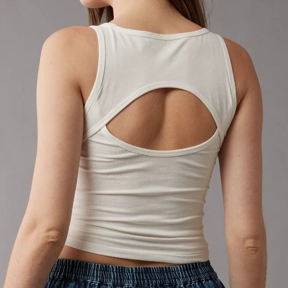 Open-Back Tank Top (white, medium) NWT